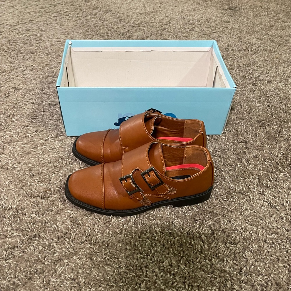 Boys Brown Oxford Dress Shoe Size 13